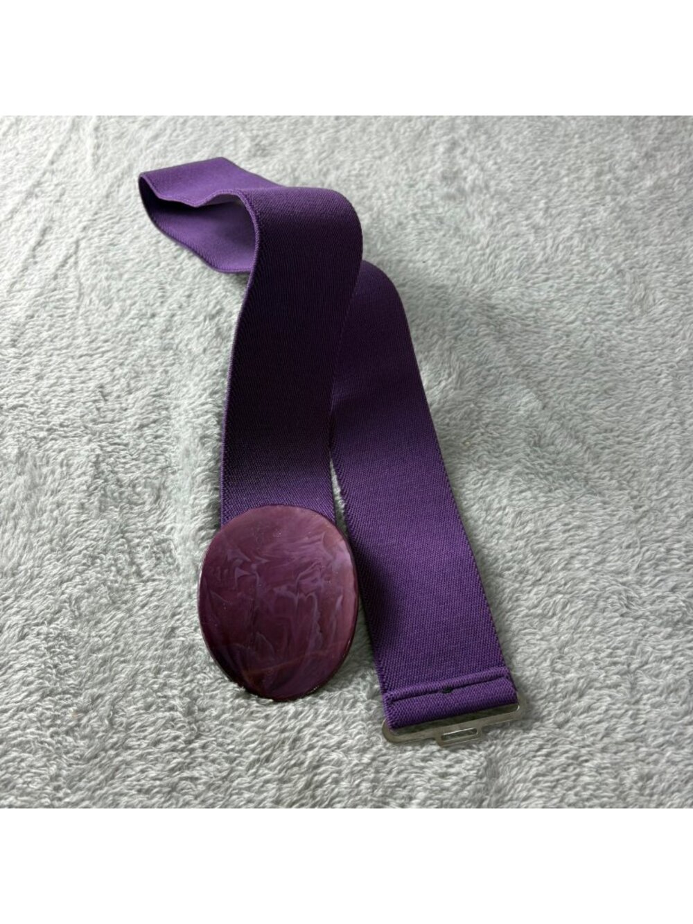 Vintage Belt Purple Resin Disc Canvas 1980's Unbranded
